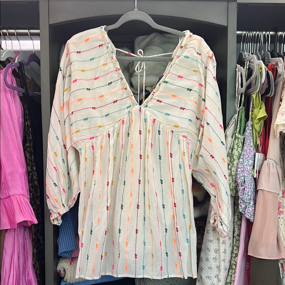 Colorful Striped Women's Top